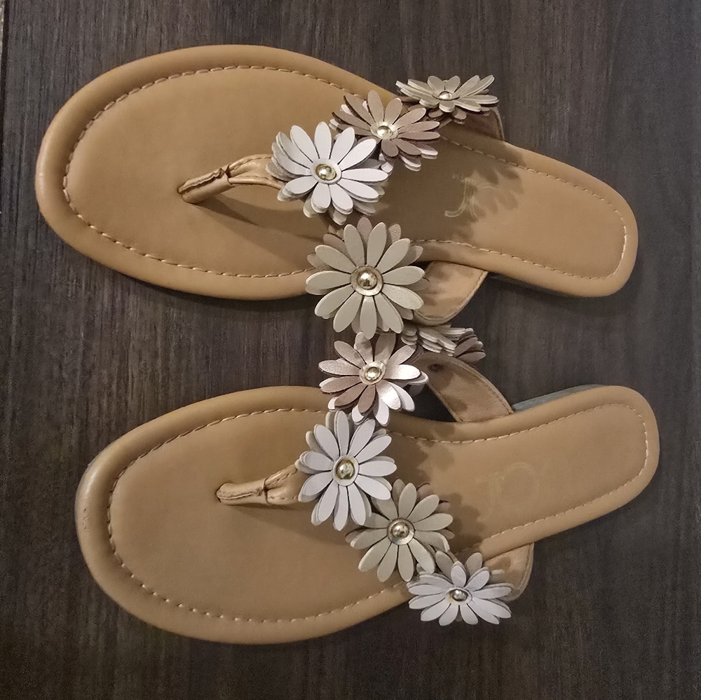Sugar Brown Floral Embellished Sandals - Picture 2 of 9